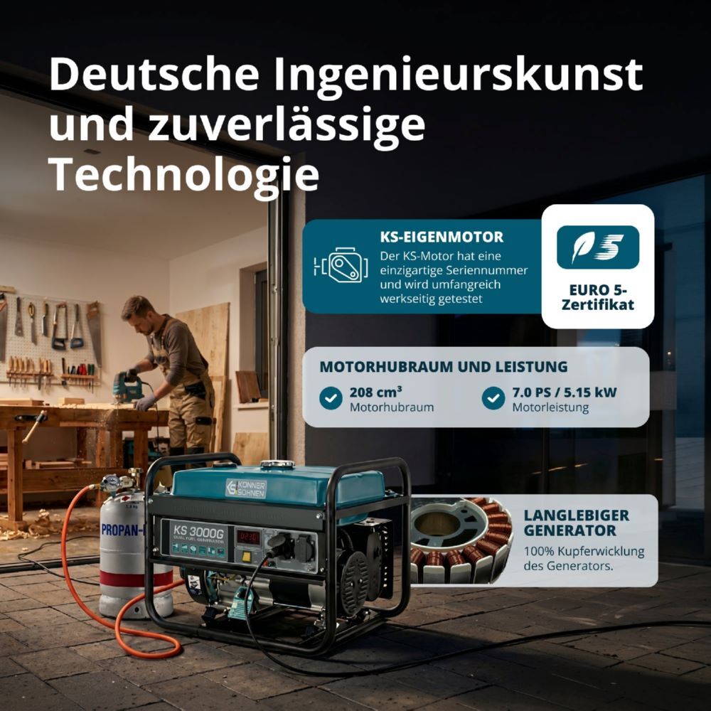 Produktbild Könner & Söhnen LPG/Benzin-Generator  KS 3000G bild 6