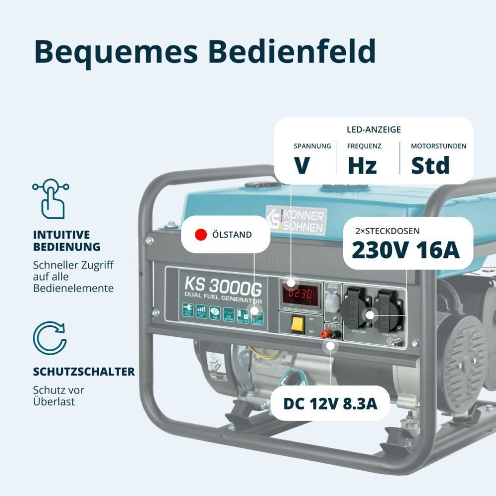 Produktbild Könner & Söhnen LPG/Benzin-Generator  KS 3000G bild 7