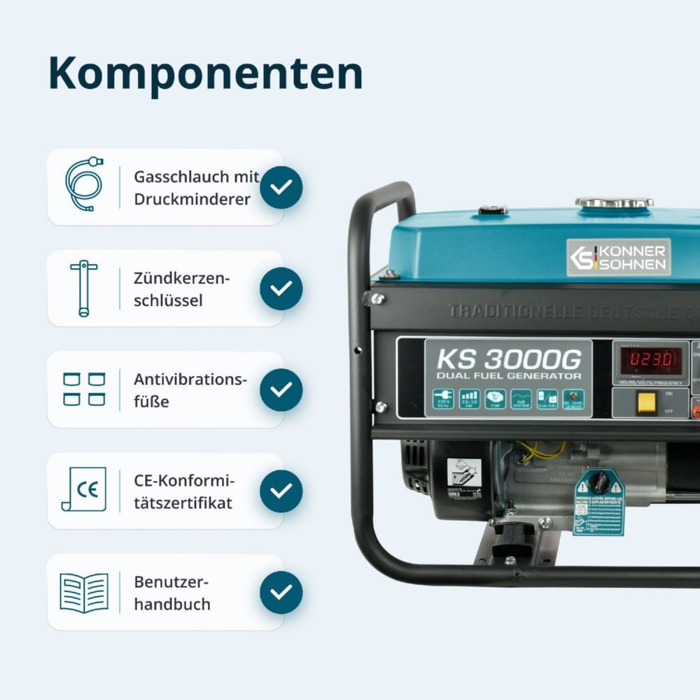 Produktbild Könner & Söhnen LPG/Benzin-Generator  KS 3000G bild 8