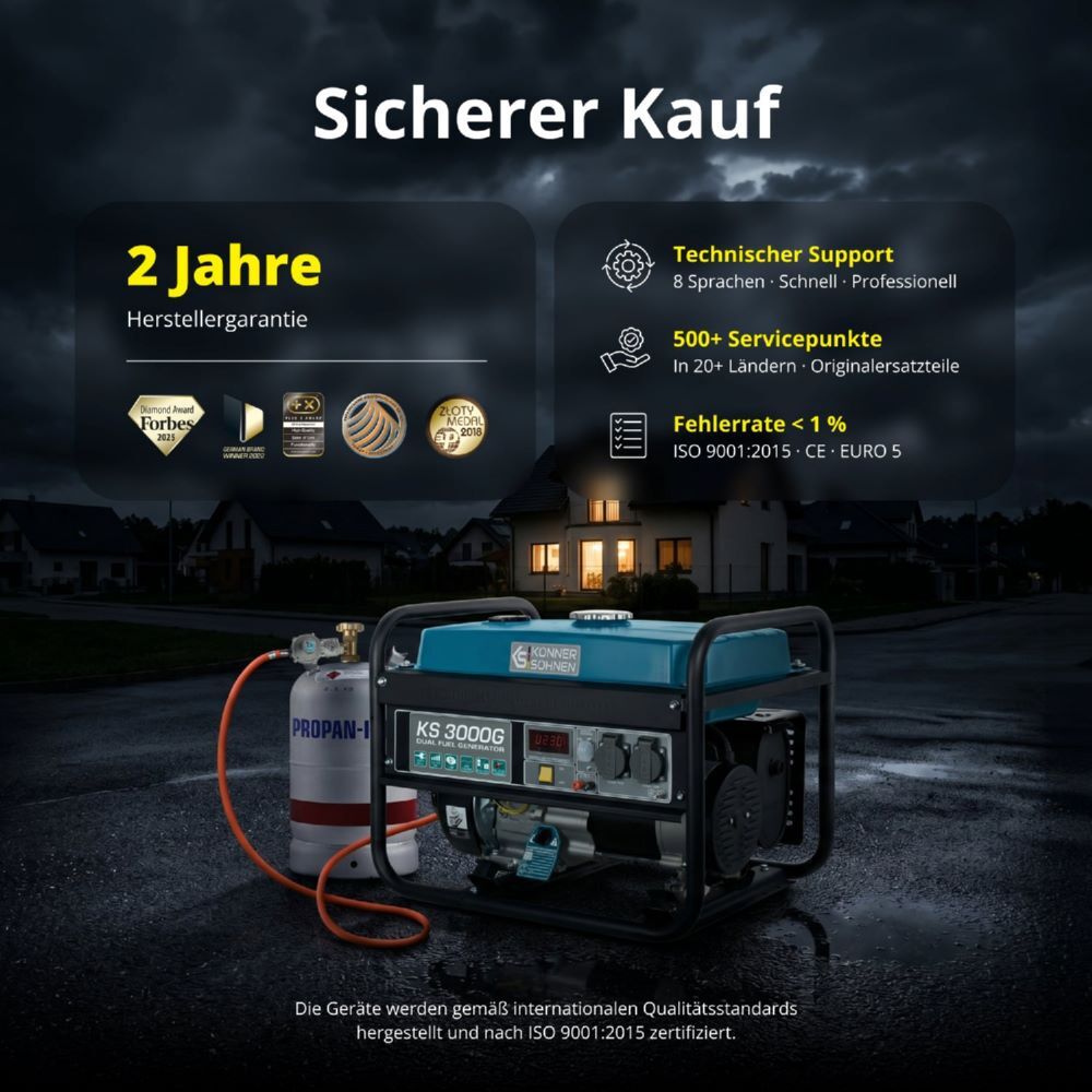 Produktbild Könner & Söhnen LPG/Benzin-Generator  KS 3000G bild 9