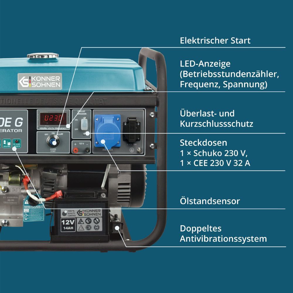 Produktbild Könner & Söhnen LPG/Benzin-Generator  KS 7000E G bild 5