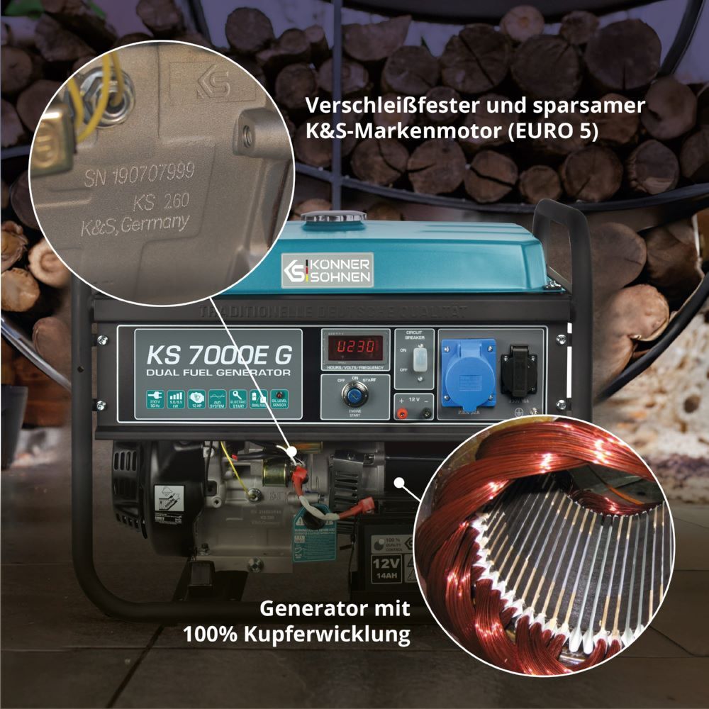 Produktbild Könner & Söhnen LPG/Benzin-Generator  KS 7000E G bild 6