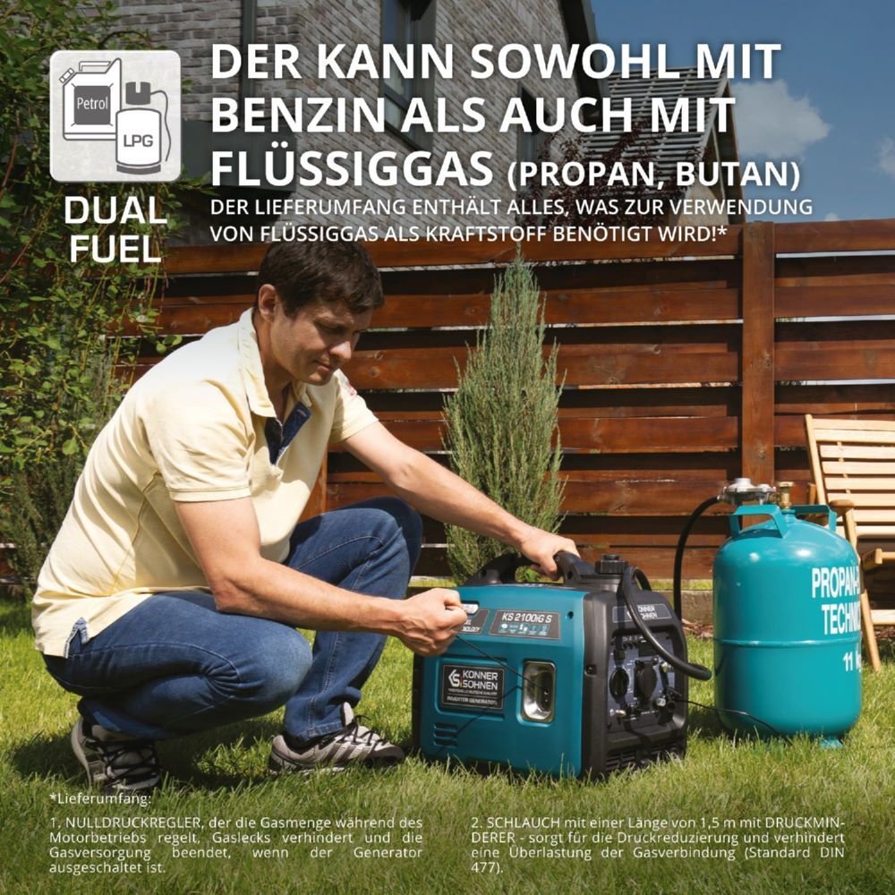 Produktbild Könner & Söhnen LPG/Benzin-Inverter-Generator KS 2100iG S bild 8