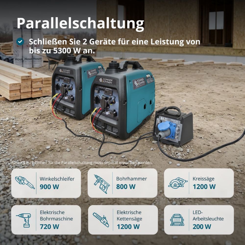 Produktbild Könner & Söhnen LPG/Benzin-Inverter-Generator KS 3100iG S bild 6