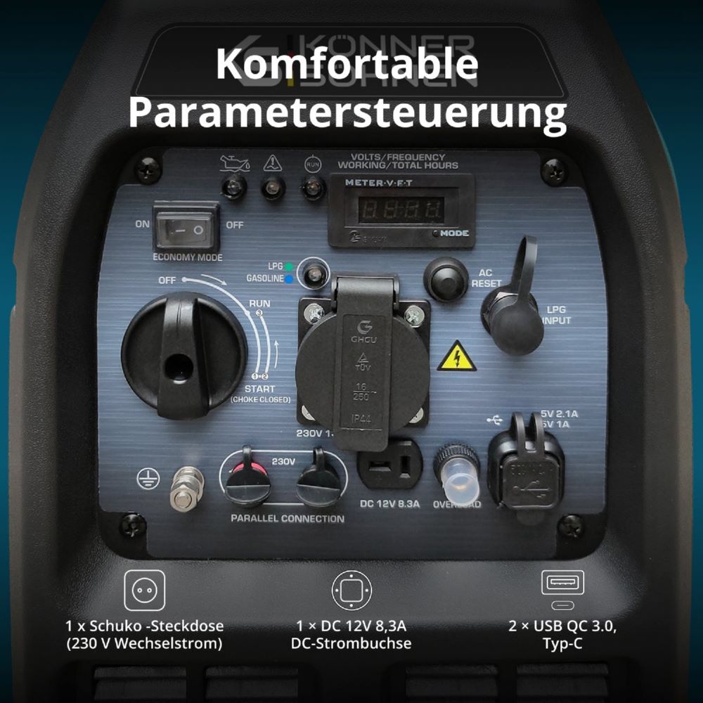 Produktbild Könner & Söhnen LPG/Benzin-Inverter-Generator KS 3100iG S bild 8