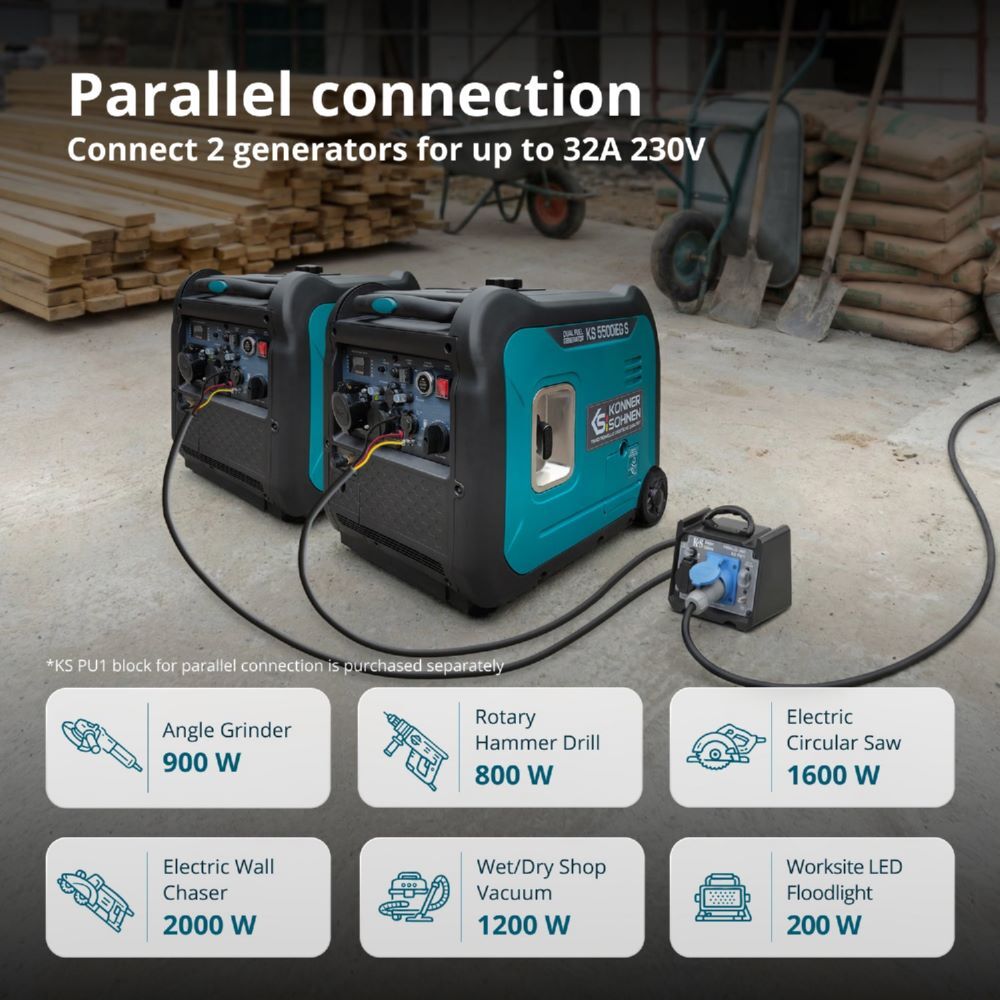 Produktbild Könner & Söhnen LPG/Benzin-Inverter-Generator KS 5500iEG S bild 8