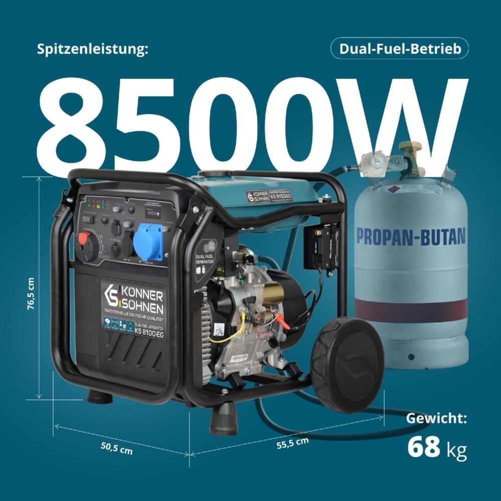 Produktbild Könner & Söhnen LPG/Benzin-Inverter-Generator KS 8100iEG bild 2