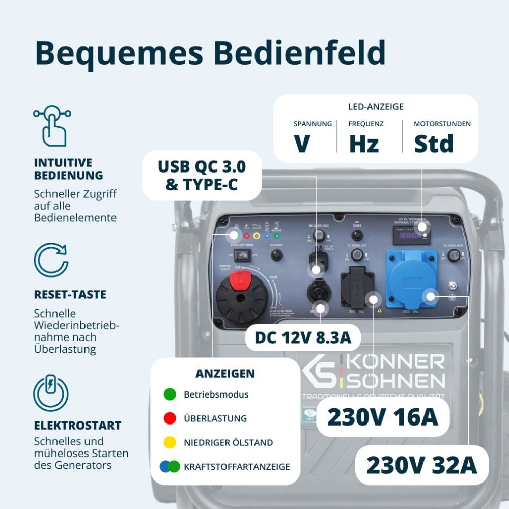 Produktbild Könner & Söhnen LPG/Benzin-Inverter-Generator KS 8100iEG bild 7