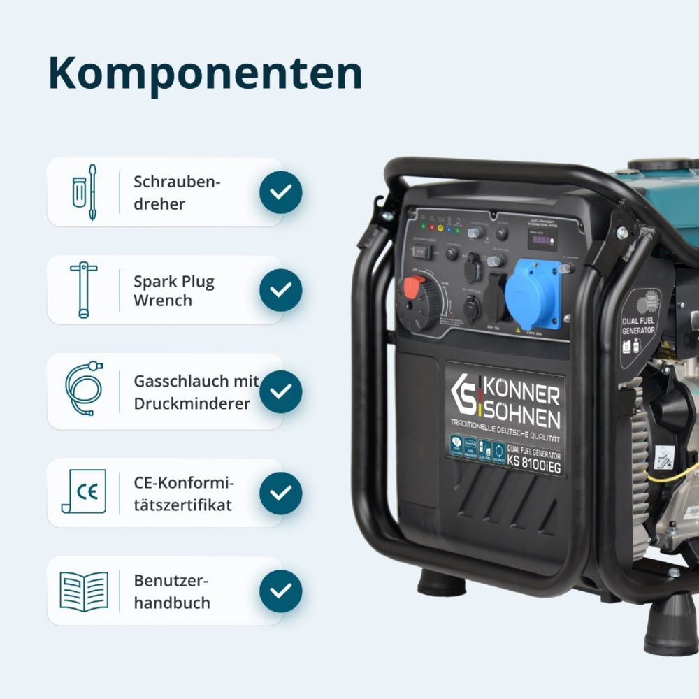 Produktbild Könner & Söhnen LPG/Benzin-Inverter-Generator KS 8100iEG bild 8
