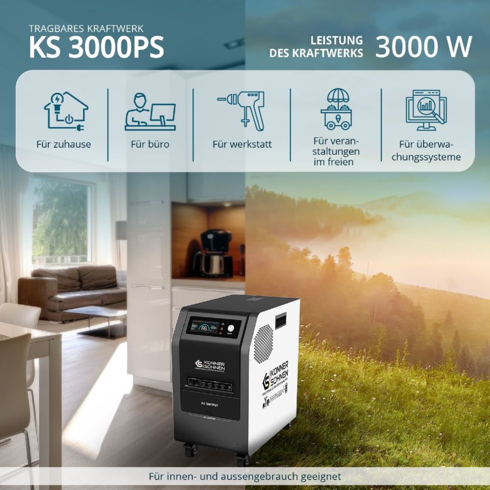 Produktbild Könner & Söhnen Tragbare 3-in-1-Stromstation KS 3000PS bild 2
