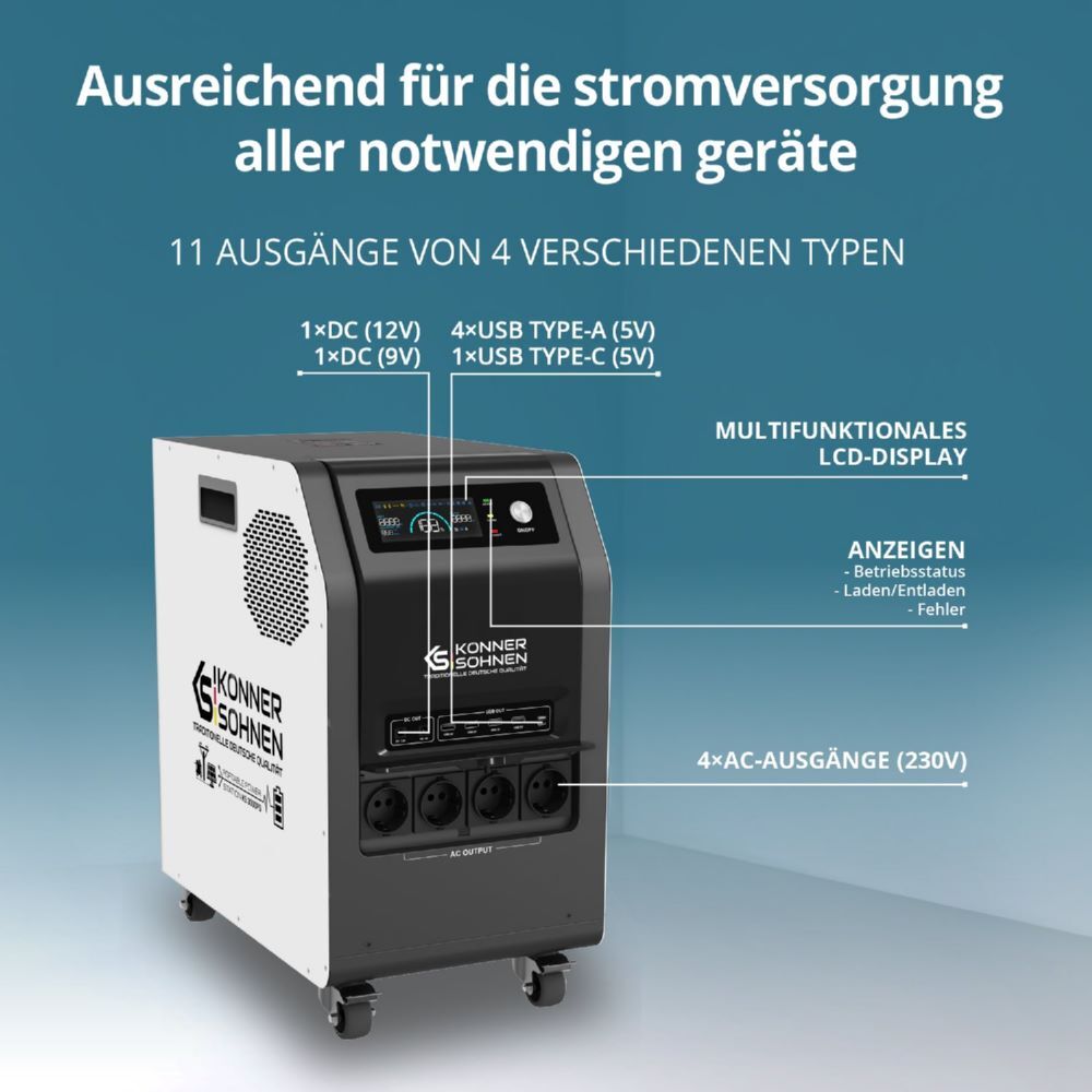 Produktbild Könner & Söhnen Tragbare 3-in-1-Stromstation KS 3000PS bild 12