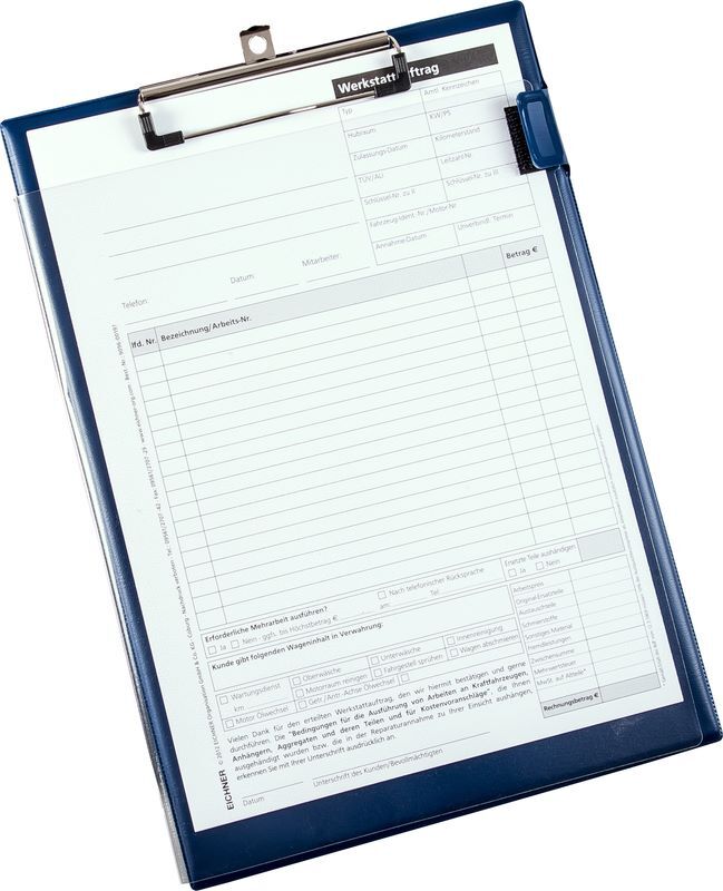 Eichner Auftragstasche Easy Open mit Blockklammer Blau Produktbild Eichner Auftragstasche Easy Open mit Blockklammer Blau