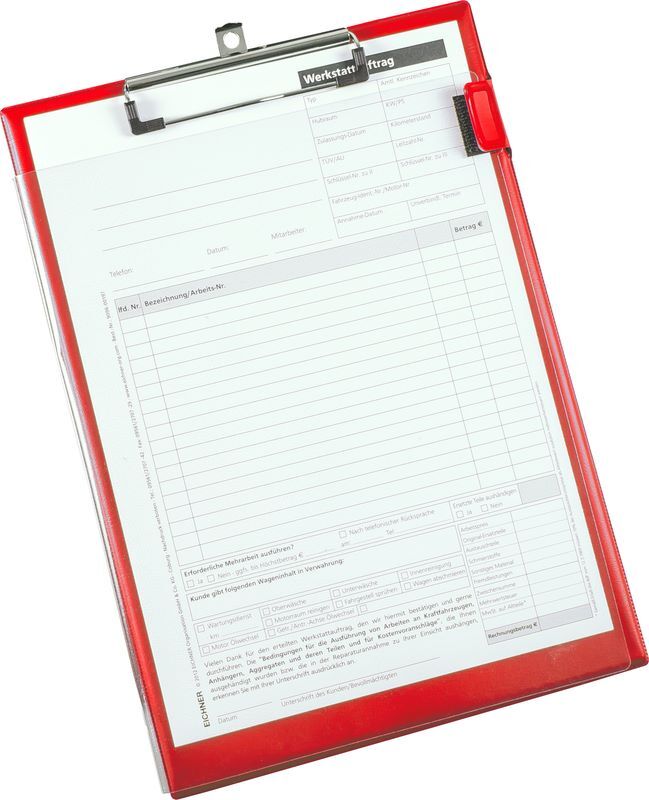 Eichner Auftragstasche Easy Open mit Blockklammer Rot Produktbild Eichner Auftragstasche Easy Open mit Blockklammer Rot