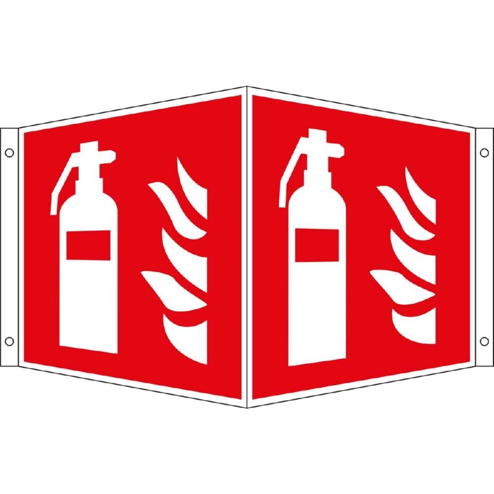 Eichner Brandschutz Fahnenschild Feuerlöscher 30 x 30 cm Innen und Außenbereiche Produktbild Eichner Brandschutz Fahnenschild Feuerlöscher 30 x 30 cm Innen und Außenbereiche