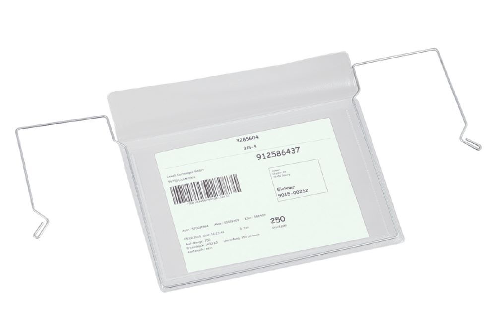 Eichner Drahtbügel Sichttasche mit Klappe 195 x 185 mm DIN A6 Produktbild Eichner Drahtbügel Sichttasche mit Klappe 195 x 185 mm DIN A6