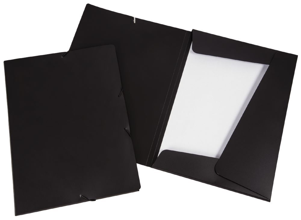 Eichner Collegemappen DIN A4 mit Gummi Schwarz Produktbild Eichner Collegemappen DIN A4 mit Gummi Schwarz