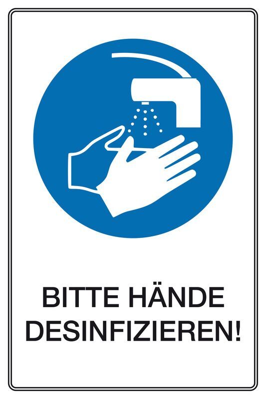 Eichner Etikett BITTE HÄNDE DESINFIZIEREN! Produktbild Eichner Etikett BITTE HÄNDE DESINFIZIEREN!