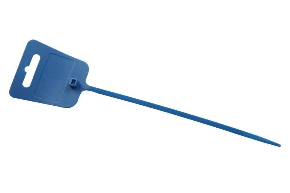 Produktbild EICHNER Kabelbinder mit Beschriftungsfeld 44 x 25 mm und Euroloch blau 