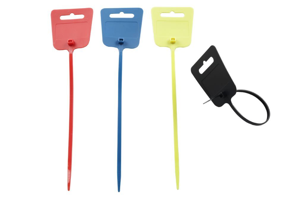 Produktbild Kabelbinder mit Beschriftungsfeld (44 x 25 mm) und Euroloch.  Farbig sortiert ( bild 2