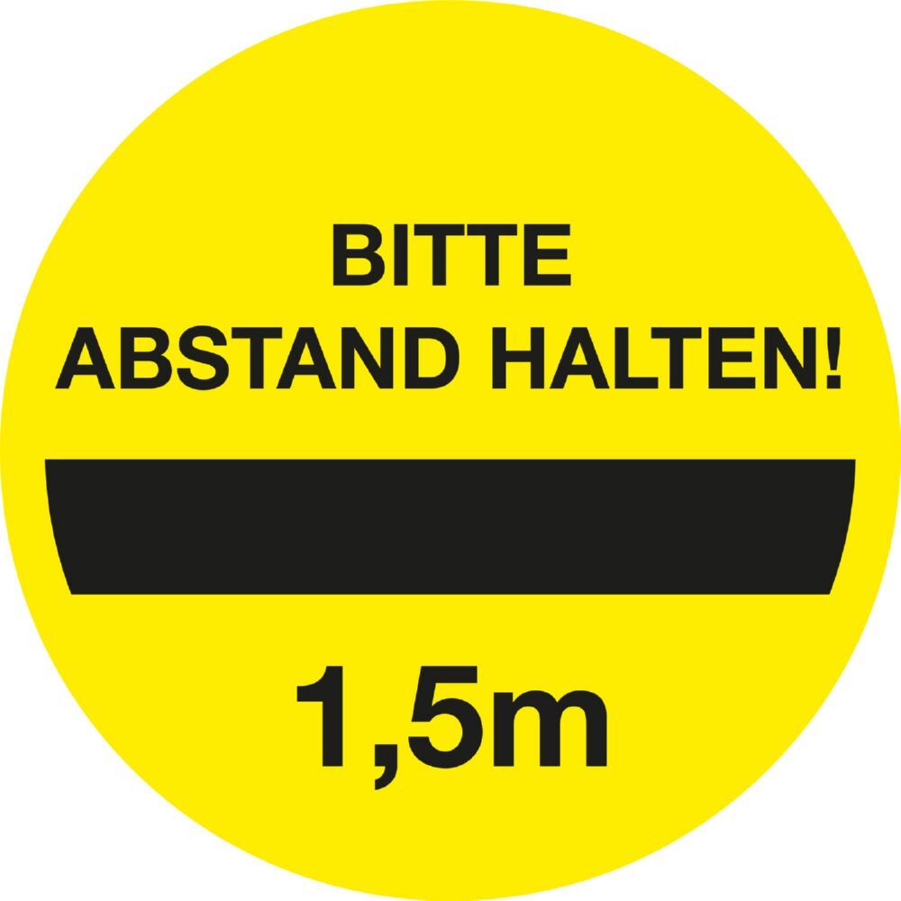 Eichner Leitsystemsticker mit Motiv Abstand halten Gelb Produktbild Eichner Leitsystemsticker mit Motiv Abstand halten Gelb
