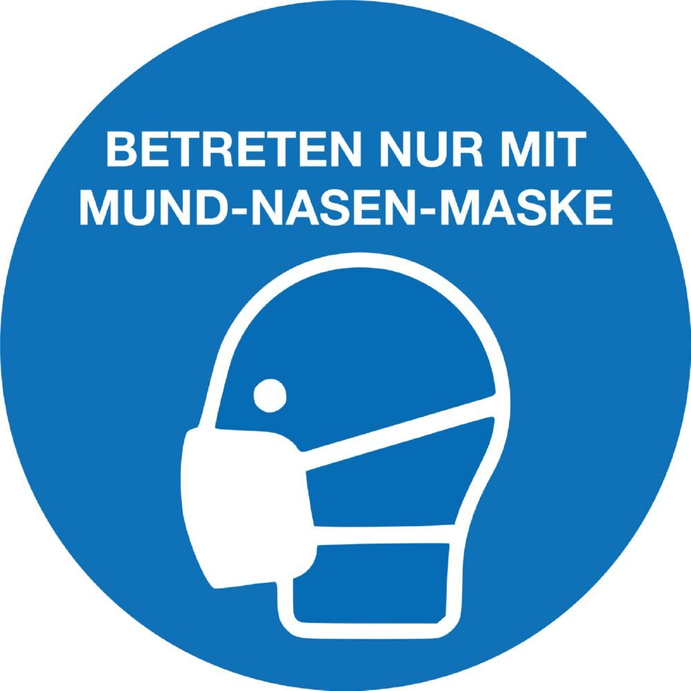 Eichner Leitsystemsticker mit Motiv Mund Nasen Maske Blau Produktbild Eichner Leitsystemsticker mit Motiv Mund Nasen Maske Blau