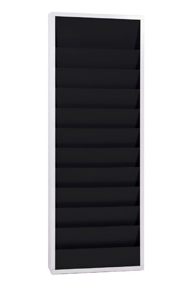 Produktbild Planungstafel A4 aus Metall  Farbe: schwarz/grau 10 Schienen  H: 1278 mm, B:  bild 2