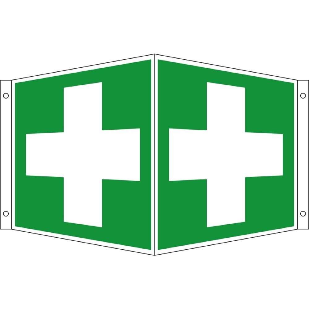 Eichner Rettungs Winkelschild Erste Hilfe 15x15cm Produktbild Eichner Rettungs Winkelschild Erste Hilfe 15x15cm