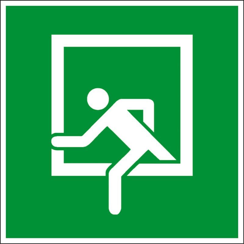 Eichner Rettungsschild Notausstieg 20 x 20 cm PVC Folie Grün Produktbild Eichner Rettungsschild Notausstieg 20 x 20 cm PVC Folie Grün