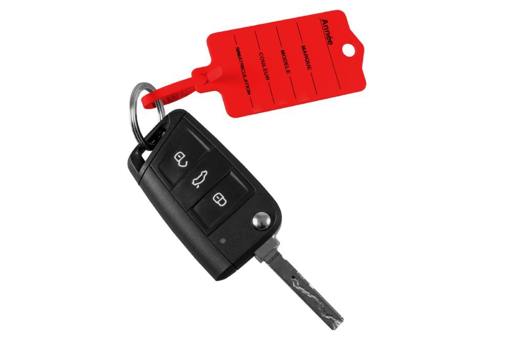 Produktbild EICHNER Schlüsselanhänger rot mit Kunststofflasche 200 St inklusive 2 Permanent Markern