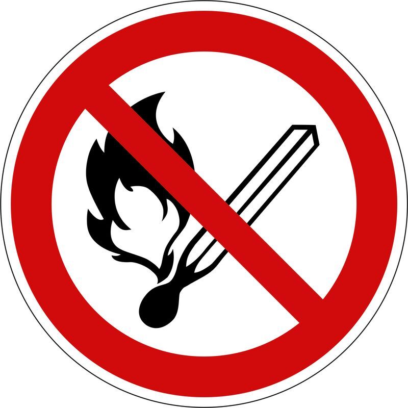 Eichner Verbotsschild Feuer offenes Licht und Rauchen verboten PVC Folie 10 cm Produktbild Eichner Verbotsschild Feuer offenes Licht und Rauchen verboten PVC Folie 10 cm