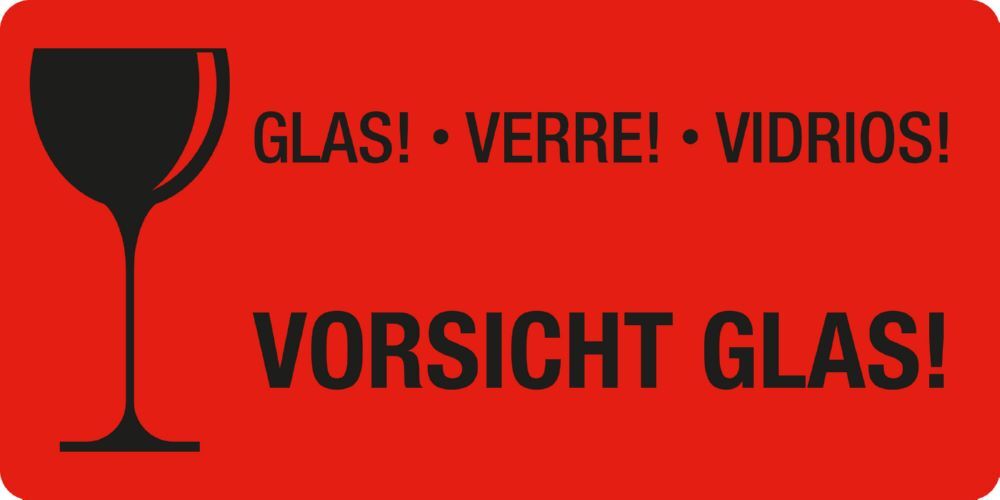 Eichner Warn und Verpackungsetiketten selbstklebend Vorsicht Glas! Produktbild Eichner Warn und Verpackungsetiketten selbstklebend Vorsicht Glas!
