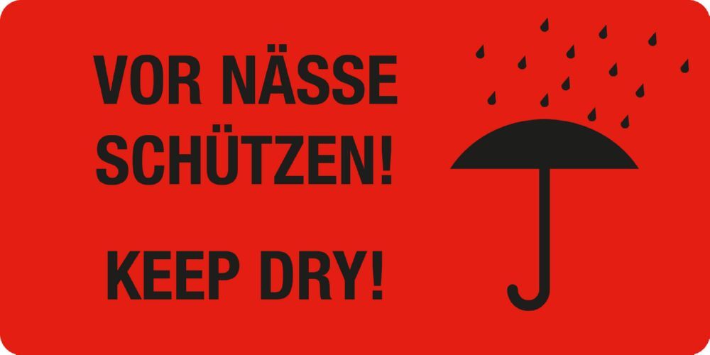 Eichner Warn und Verpackungsetiketten selbstklebend Vor Nässe schützen! Produktbild Eichner Warn und Verpackungsetiketten selbstklebend Vor Nässe schützen!