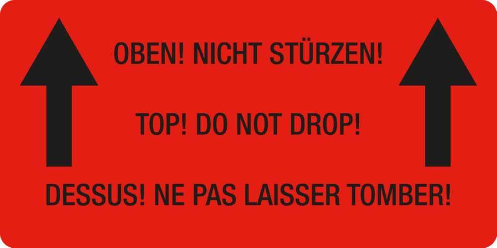 Eichner Warn und Verpackungsetiketten selbstklebend Oben! Nicht stürzen! Produktbild Eichner Warn und Verpackungsetiketten selbstklebend Oben! Nicht stürzen!