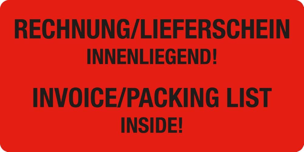 Eichner Warn und Verpackungsetiketten Rechnung/Lieferschein innenliegend Produktbild Eichner Warn und Verpackungsetiketten Rechnung/Lieferschein innenliegend