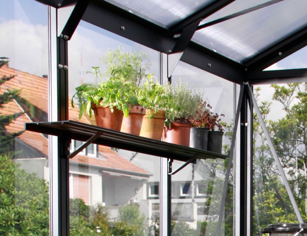 Vitavia Alu Wandregal Gewächshaus schwarz 122 x 15 cm Produktbild Vitavia Alu Wandregal Gewächshaus schwarz 122 x 15 cm bild 2