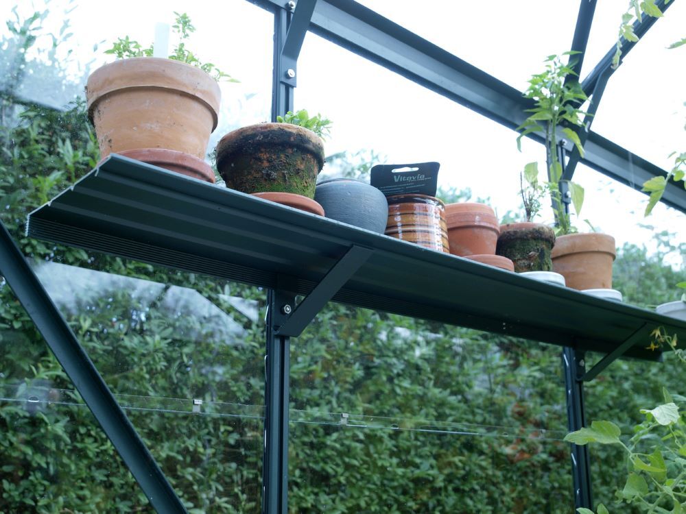 Vitavia Alu Wandregal für Gewächshaus smaragd mit 122 x 15 cm Vitavia Alu Wandregal für Gewächshaus smaragd mit 122 x 15 cm