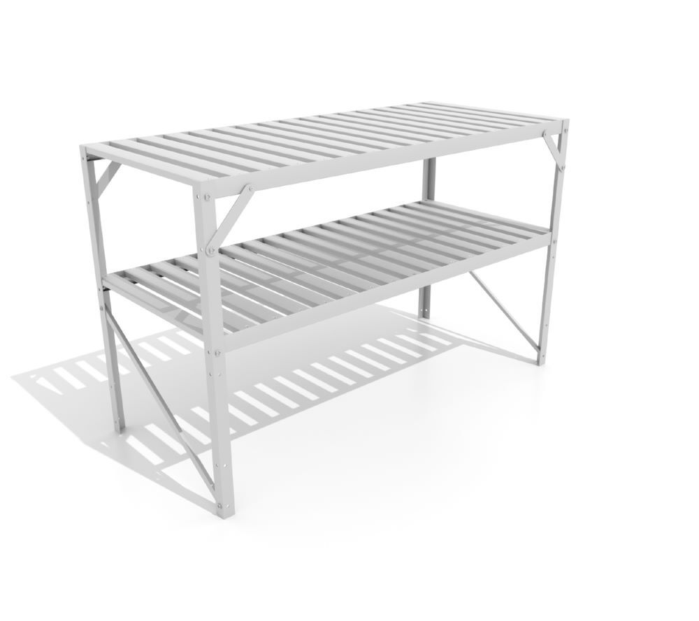 Vitavia Alutisch 2 Ablagen 121 x 54 x 76 cm in alu Produktbild Vitavia Alutisch 2 Ablagen 121 x 54 x 76 cm in alu