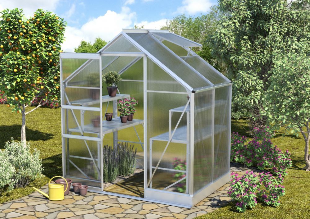 Vitavia Gewächshaus Apollo 2500 HKP 4 mm alu Breite 1950 mm Produktbild Vitavia Gewächshaus Apollo 2500 HKP 4 mm alu Breite 1950 mm