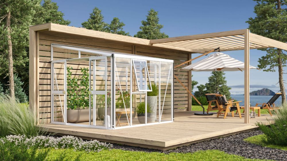 Vitavia Anlehngewächshaus Athena 7000 ESG HKP weiss Produktbild Vitavia Anlehngewächshaus Athena 7000 ESG HKP weiss