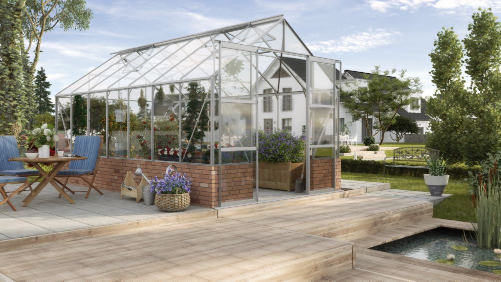 Vitavia Gewächshaus Cassandra 11500 ESG 3 mm alu Breite 2570 mm Produktbild Vitavia Gewächshaus Cassandra 11500 ESG 3 mm alu Breite 2570 mm