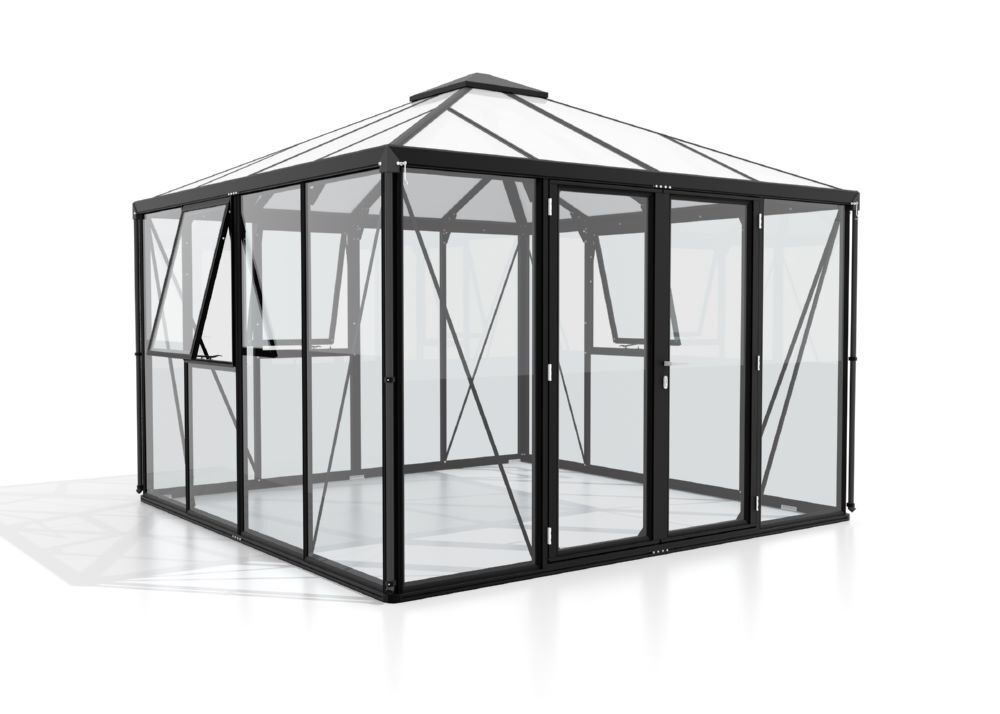 Vitavia Gewächshausbausatz Fortuna schwarz 3170 x 3215 mm Produktbild Vitavia Gewächshausbausatz Fortuna schwarz 3170 x 3215 mm bild 1