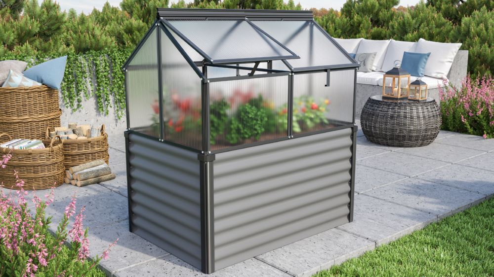 Vitavia Hochfrühbeet Gaia Jumbo HKP 1217 mm granit schwarz Produktbild Vitavia Hochfrühbeet Gaia Jumbo HKP 1217 mm granit schwarz bild 2