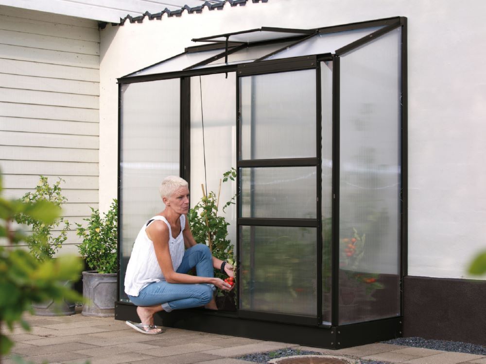 Vitavia Anlehngewächshaus Ida 1300 HKP mit 4 mm schwarz Produktbild Vitavia Anlehngewächshaus Ida 1300 HKP mit 4 mm schwarz