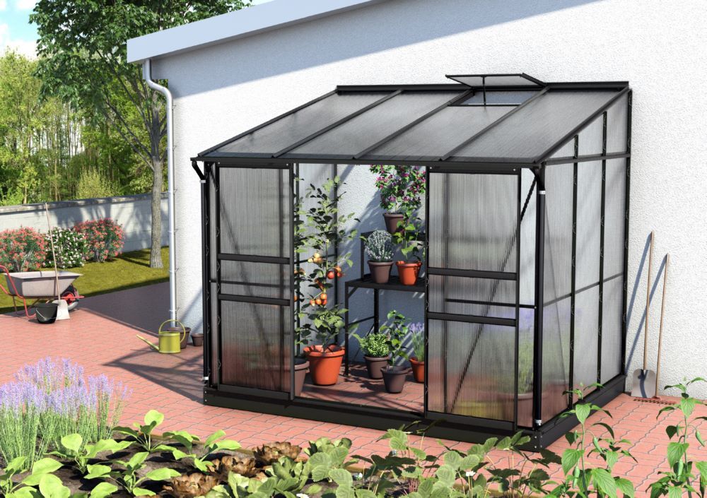 Vitavia Anlehngewächshaus Ida 5200 HKP 2621 x 2014 mm schwarz Produktbild Vitavia Anlehngewächshaus Ida 5200 HKP 2621 x 2014 mm schwarz