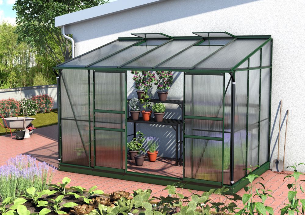 Vitavia Anlehngewächshaus Ida 6500 HKP Breite 3243 mm smaragd Produktbild Vitavia Anlehngewächshaus Ida 6500 HKP Breite 3243 mm smaragd