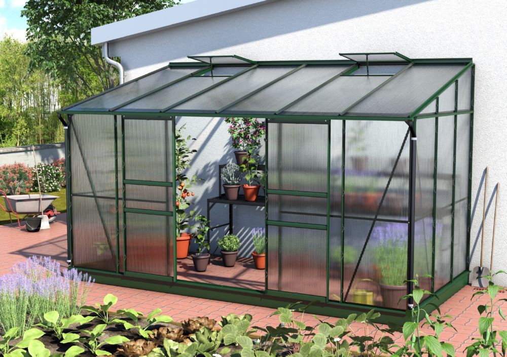 Vitavia Anlehngewächshaus Ida 7800 HKP 4 mm Farbe smaragd Produktbild Vitavia Anlehngewächshaus Ida 7800 HKP 4 mm Farbe smaragd