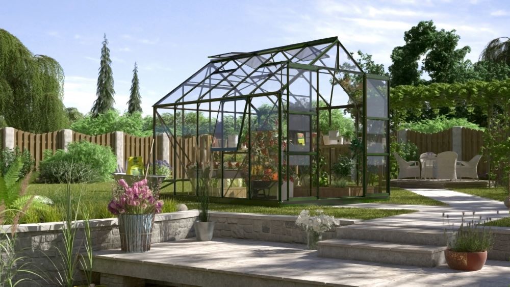 Vitavia Gewächshaus Jupiter 8300 ESG 3 mm in smaragd Produktbild Vitavia Gewächshaus Jupiter 8300 ESG 3 mm in smaragd