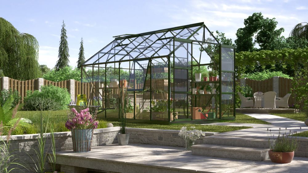 Vitavia Gewächshaus Jupiter 9900 ESG 3 mm Farbe smaragd Produktbild Vitavia Gewächshaus Jupiter 9900 ESG 3 mm Farbe smaragd