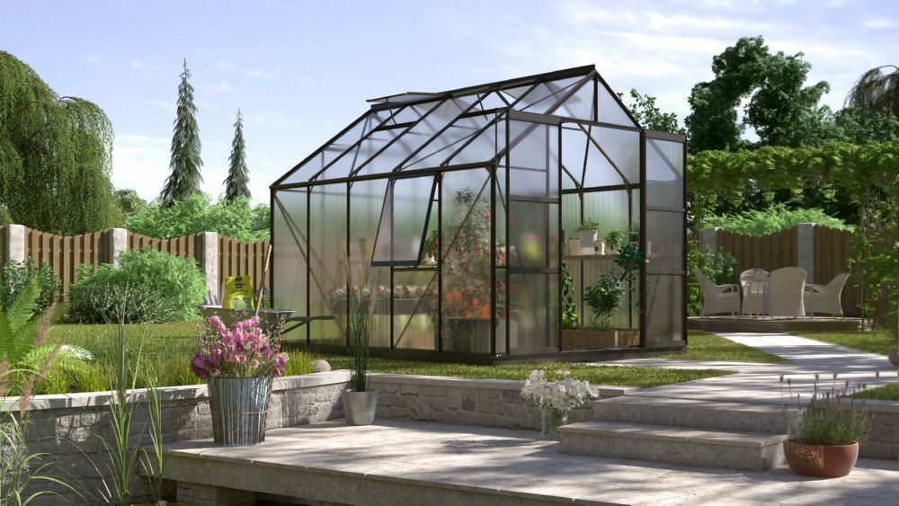 Vitavia Gewächshaus Jupiter 8300 schwarz 2570 x 3210 mm Produktbild Vitavia Gewächshaus Jupiter 8300 schwarz 2570 x 3210 mm