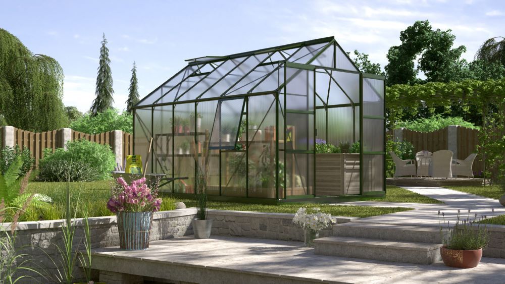 Vitavia Gewächshaus Jupiter 9900 HKP 4 mm in smaragd Produktbild Vitavia Gewächshaus Jupiter 9900 HKP 4 mm in smaragd